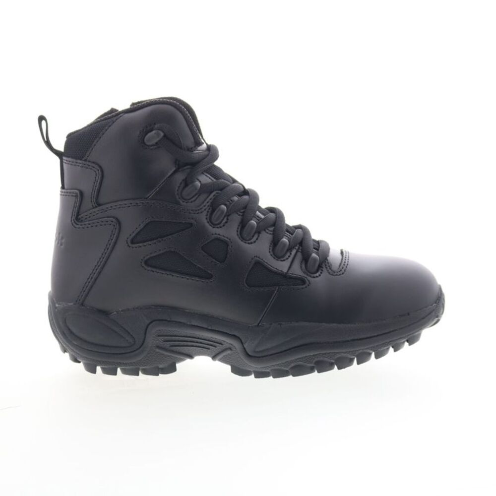 Reebok Work Mens 6" Stealth Side Zipper Soft Toe Black Boots (NWT)